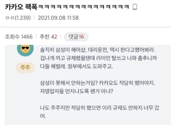 카카오 문어발 사업 수준